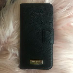 Kate Spade black leather iphone 7/8 case